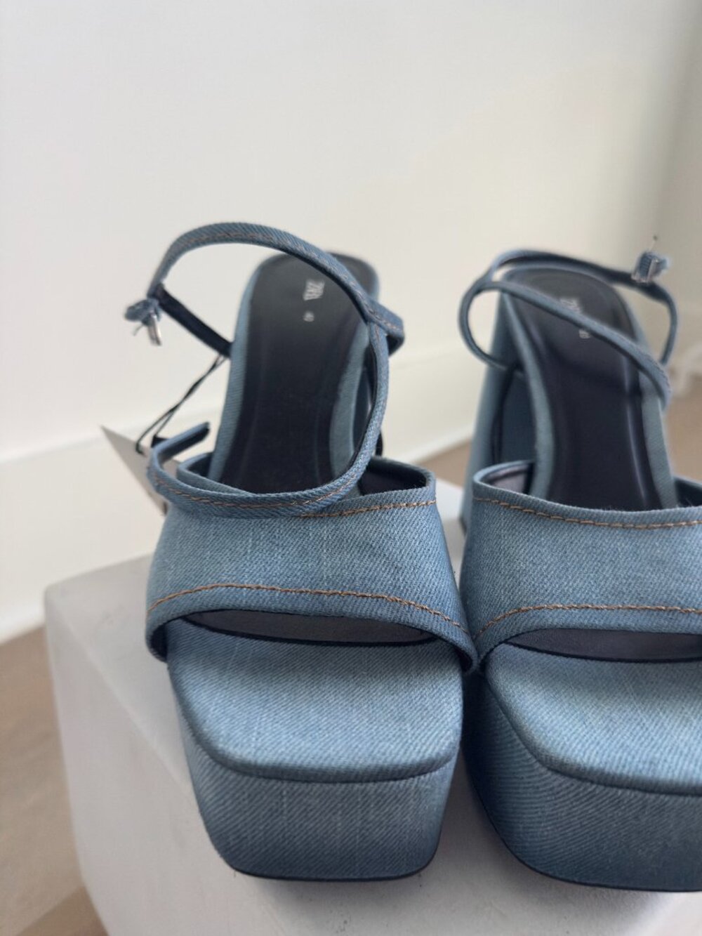 Denim Chunky Heels
